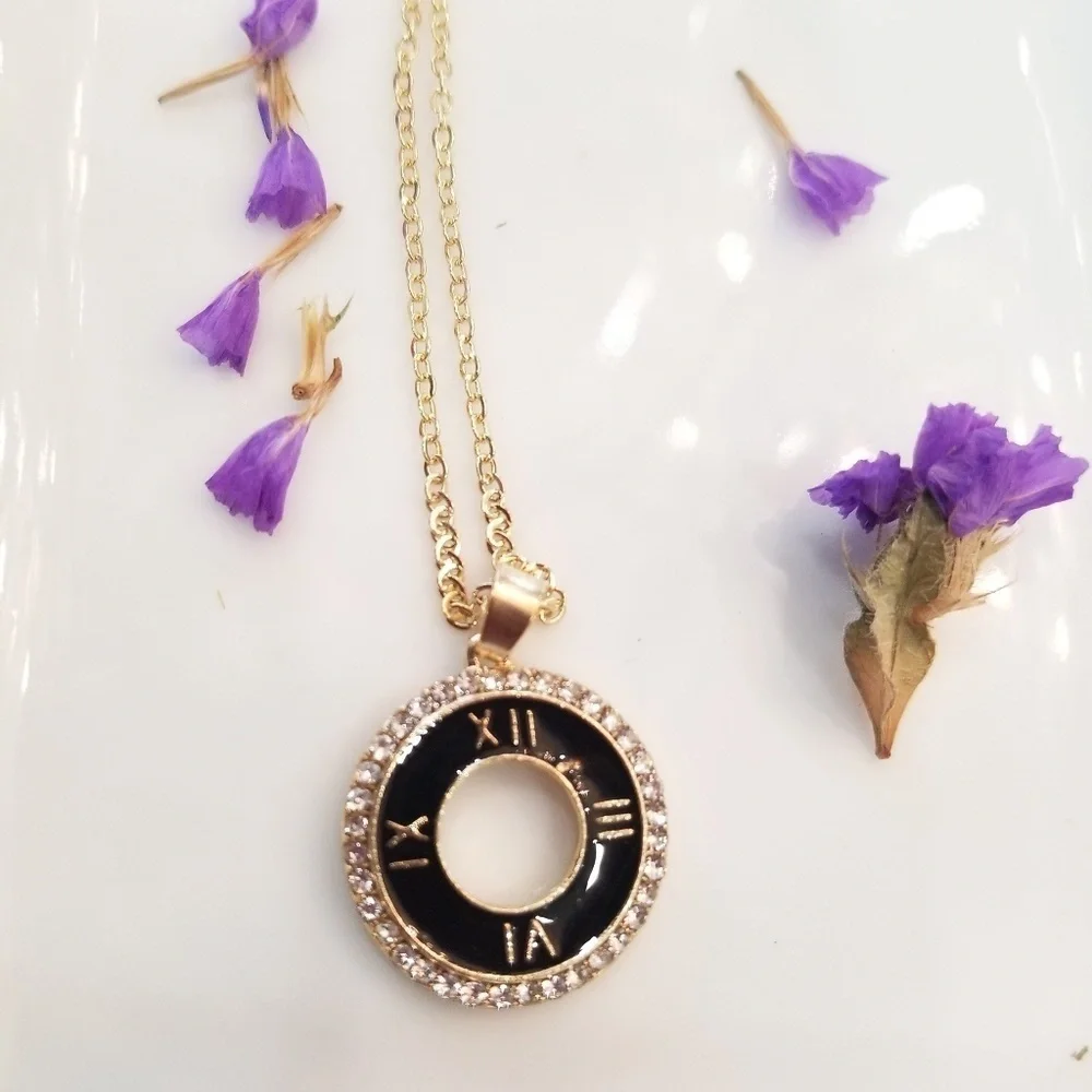 Gold number necklace